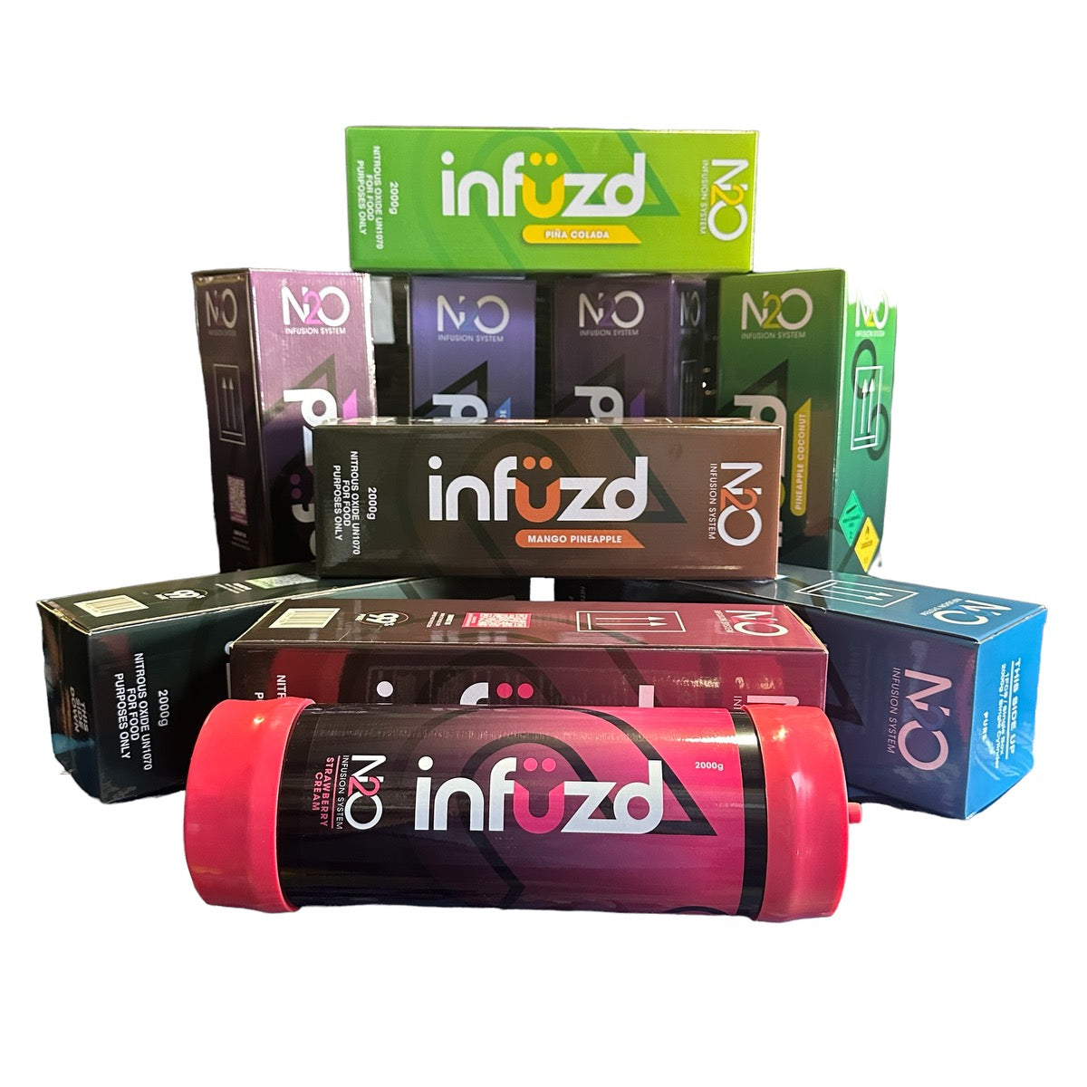 Infuzd Brand Cocktail Cream Chargers 2000g, 2pk (Flavor Options Available) (B2B)