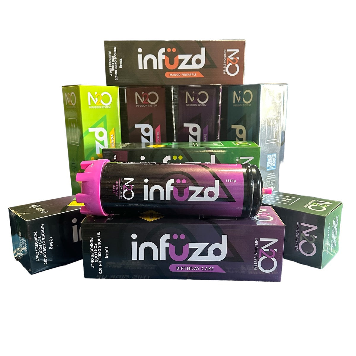 Infuzd Brand Cocktail Cream Chargers 1364g, 4pk (Flavor Options Available) (B2B)