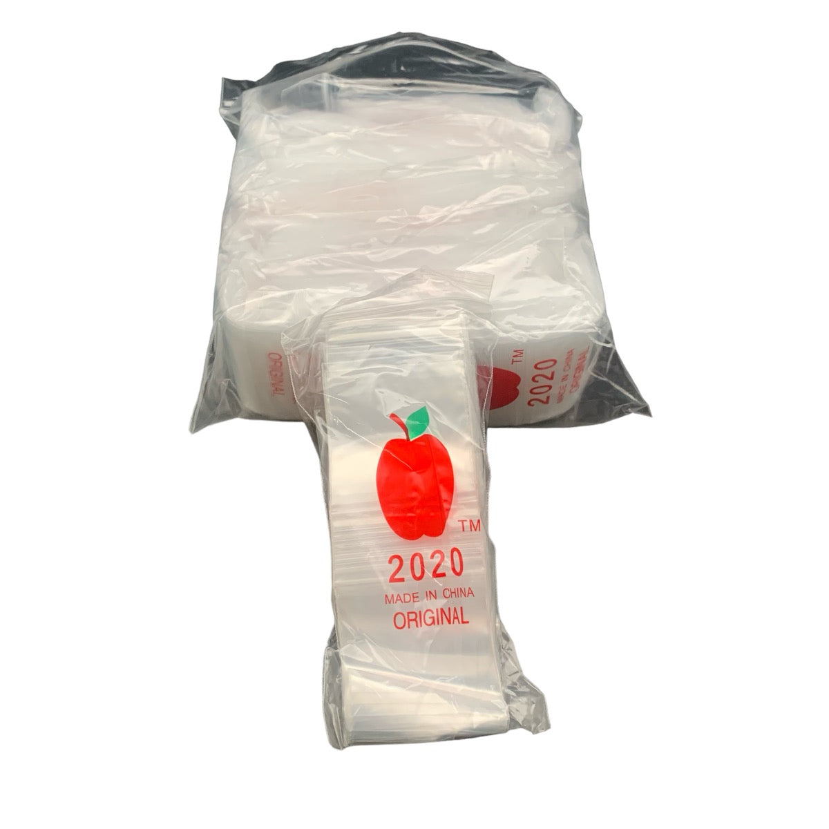 Clear Apple Ziplock Baggies, Bag of 10 Sets W/100 Bags Each (Sizes Ava