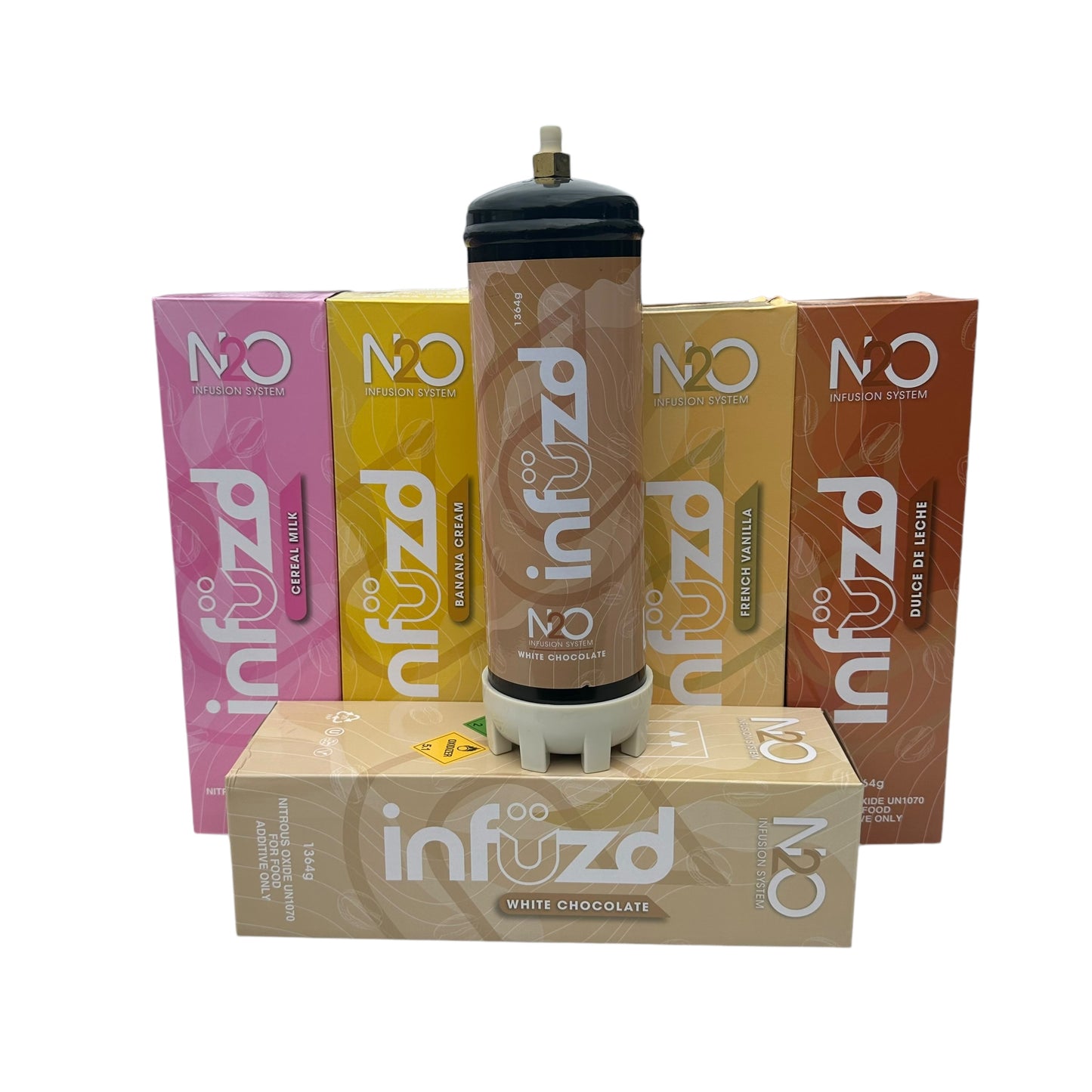 Infuzd Brand Coffee Cream Chargers Coffee Flavors 1364g, 4pk (Flavor Options Available) (B2B)