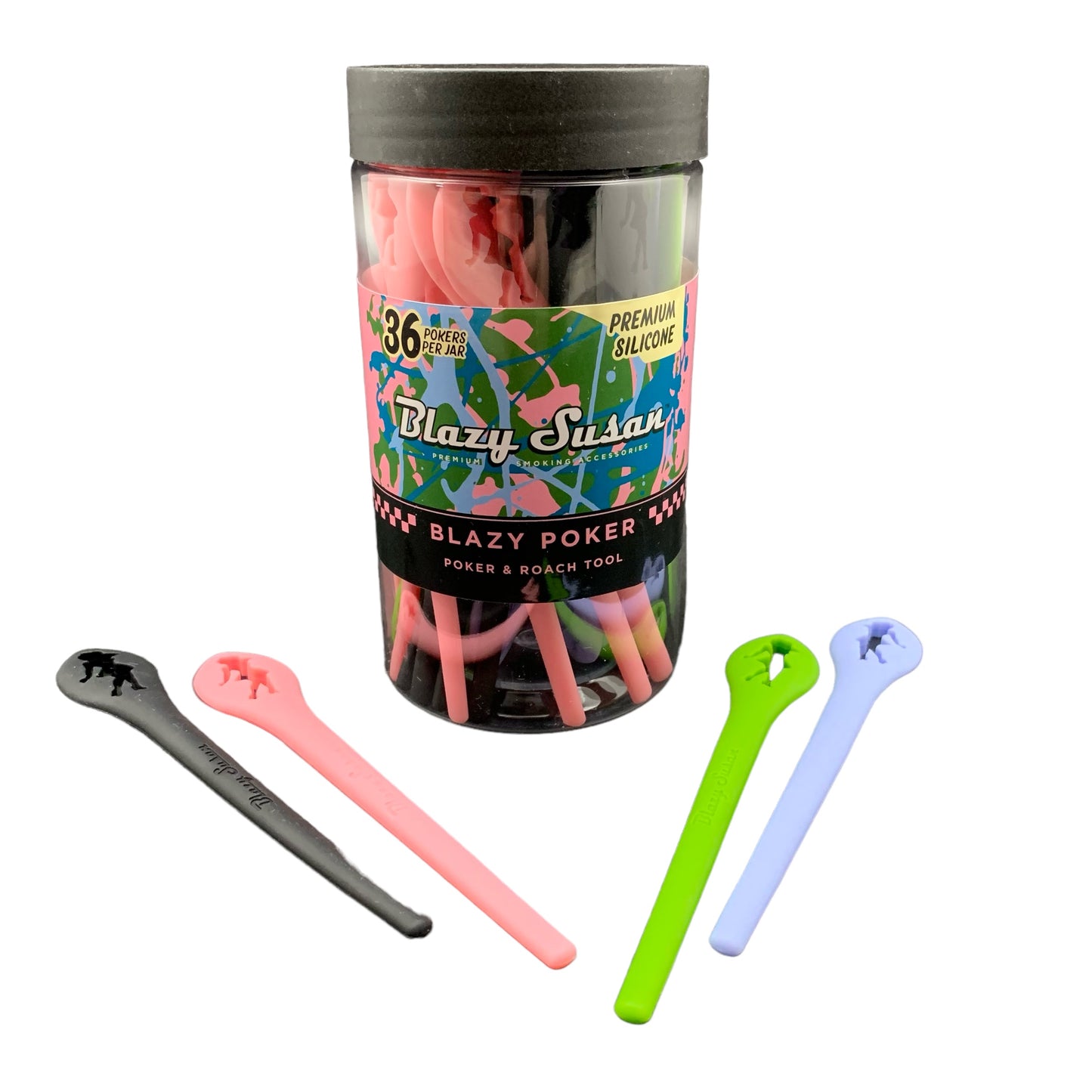 Blazy Susan Poker & Roach Tool- Mixed Colors, 36 Per Jar (B2B)