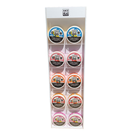Juice Head Nicotine Pouches Display, 5 Flavors of 3mg and 6mg Each, 5ct Of Each Flavor (B2B)