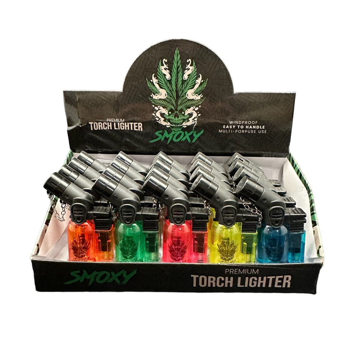 Agni Rubber Torch Lighters by Smoxy - 20ct Display (Color Options Available) (B2B)