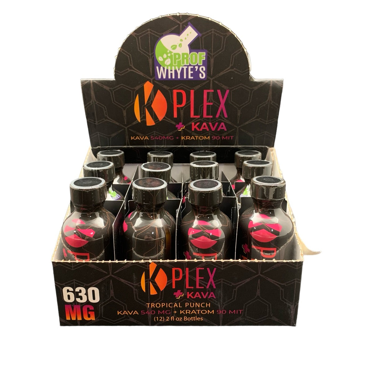 Prof Whyte's K-Plex Kava + Kratom 60ml Bottle, 12ct Display (B2B)