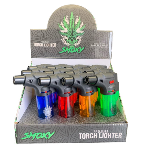 Classic Clear Torch Lighters by Smoxy - 12ct Display (B2B)