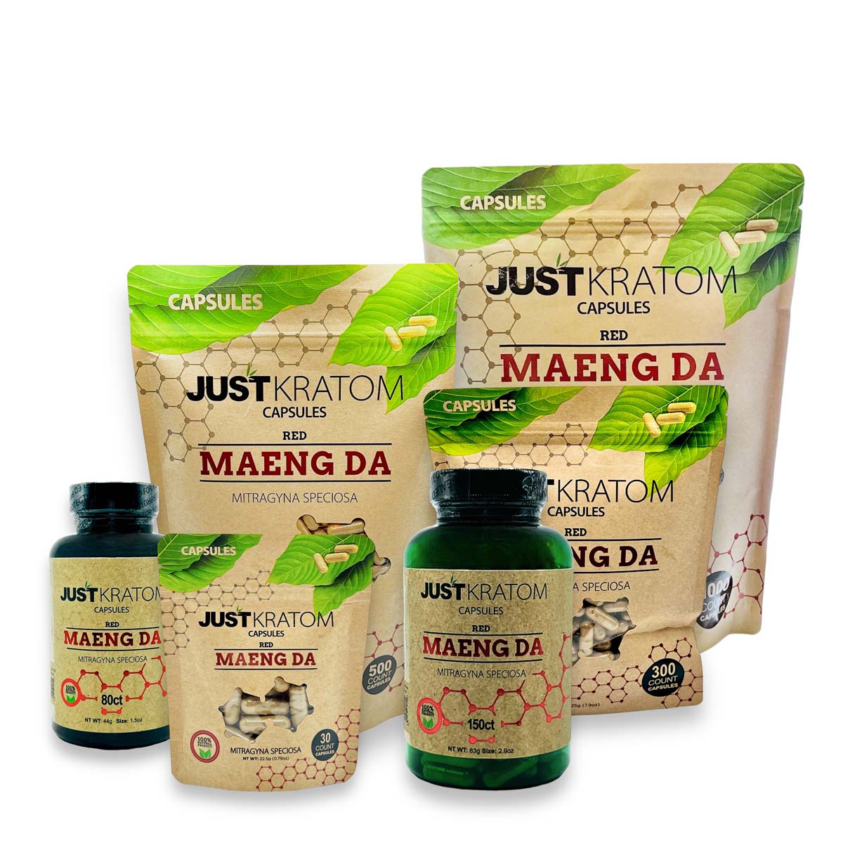 Just Kratom Capsules - Options & Sizes Available (B2B)