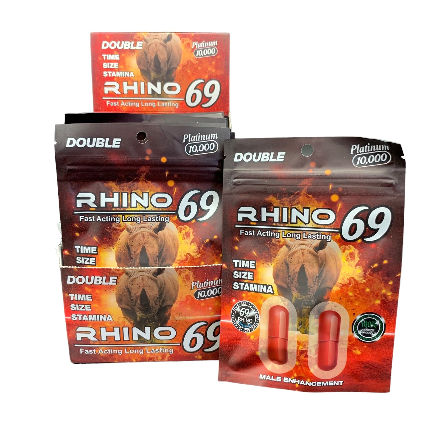 Rhino 69 Sexual Enhancer, 2 Capsules Per Pack, 24ct Display (B2B)