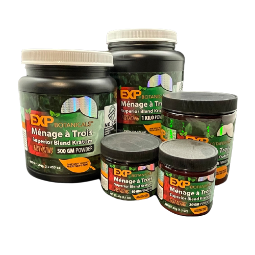 EXP Ménage à Trois Kratom Powder (Options Available) (B2B)