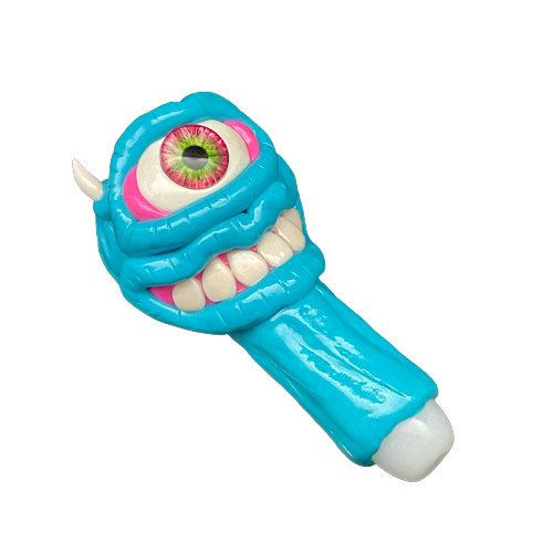 5.5in Evil Creature Glass Hand Pipe (Assorted Colors) (B2B)