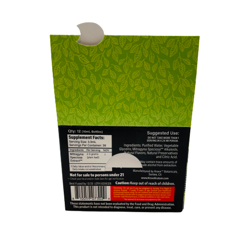 Krave Maeng-Da Kratom Shot 10ml - Box of 12 (B2B)