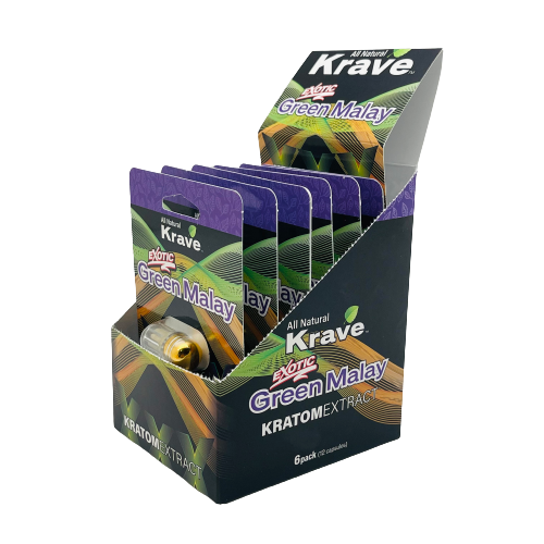 Krave Green Malay Kratom Extract 2ct (6 pack) (B2B)