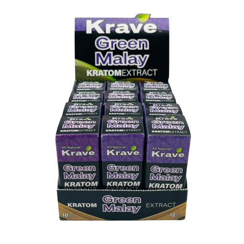 Krave Green Malay Kratom Shot 10ml - Box of 12 (B2B)
