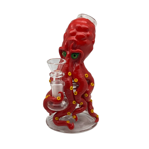 7in 3D Colored Octopus Water Pipe - Assorted Colors (B2B)
