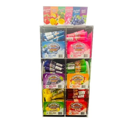 Tasty Puff Tips Style 1 Cone Display w/6 Flavors, 30 Tubes Per Flavor, 180 Tubes Total, 3 Cones Per Tube (B2B)