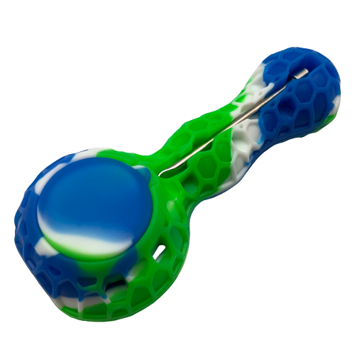 Silicone Spoon Pipe w/Storage & Dab Tool (B2B)
